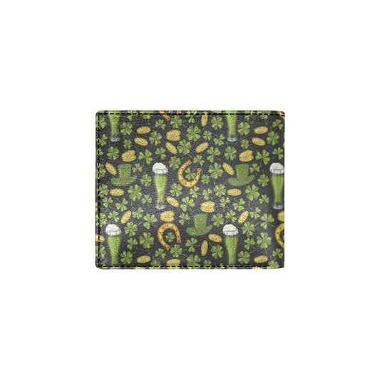 Clover St Patricks Pattern Print Design 03 Men's ID Card Wallet