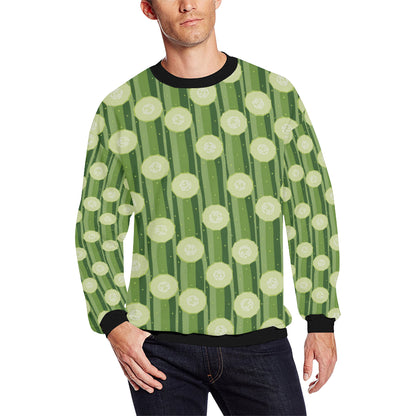 Cucumber Pattern Print Design CC03 Men Long Sleeve Sweatshirt