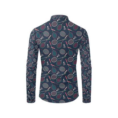 Badminton Pattern Print Design 03 Men's Long Sleeve Shirt