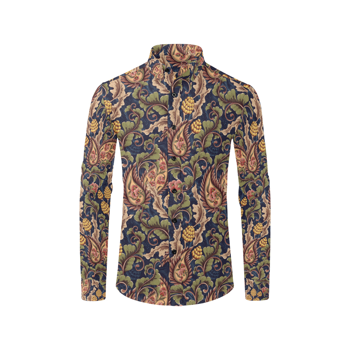Floral Vintage Classic Print Men's Long Sleeve Shirt
