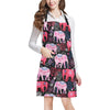 Pink Elephant Pattern Apron with Pocket