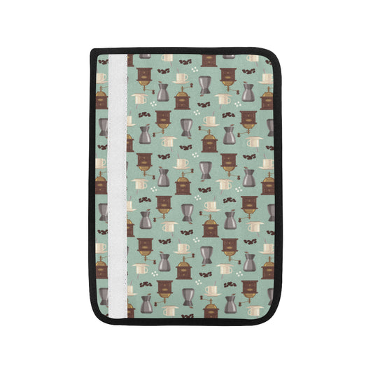 Coffee Pattern Print Design 04 Car Seat Belt Cover