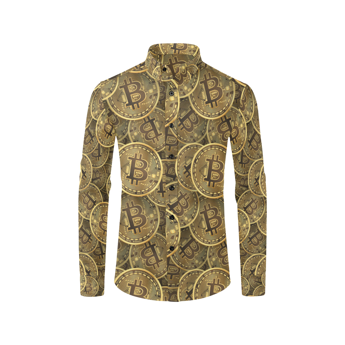 Bitcoin Pattern Print Design DO01 Men's Long Sleeve Shirt