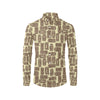 Tiki Brown Mask Print Men's Long Sleeve Shirt