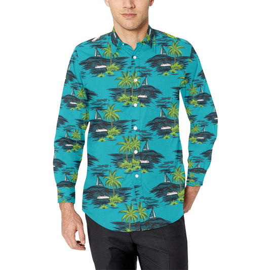 Pacific island Pattern Print Design A01 Men's Long Sleeve Shirt