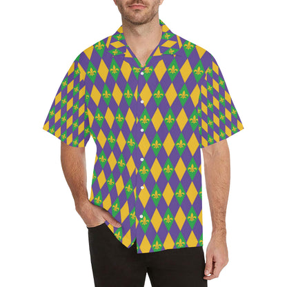 Mardi Gras Pattern Print Design 05 Men's Hawaiian Shirt