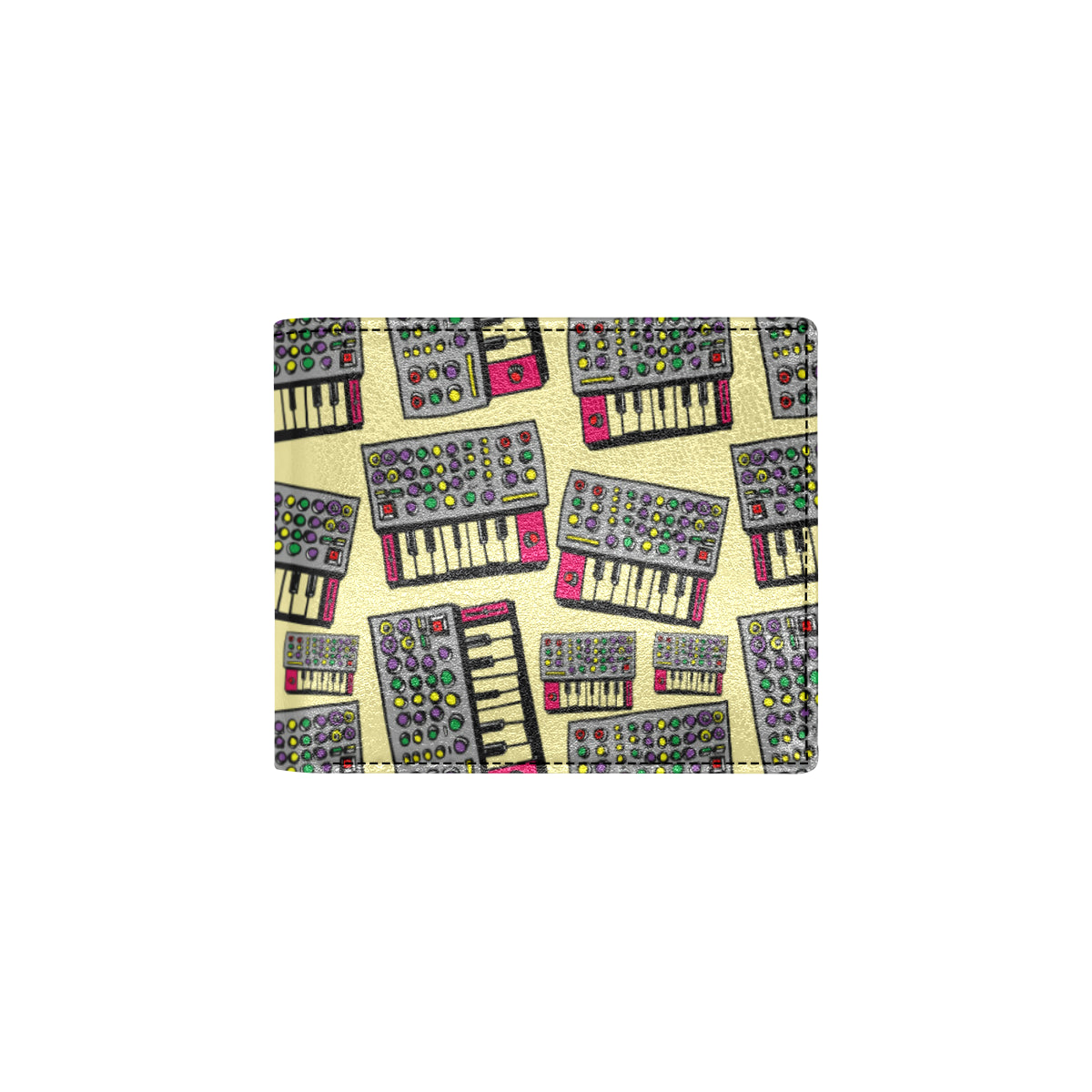 Synthesizer Pattern Print Design 01 Men's ID Card Wallet