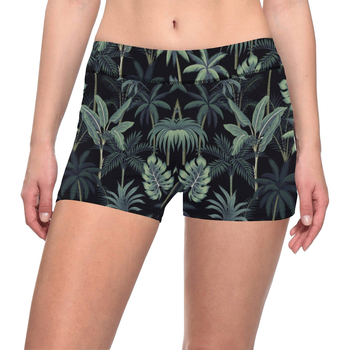 Rainforest Pattern Print Design RF02 Yoga Shorts