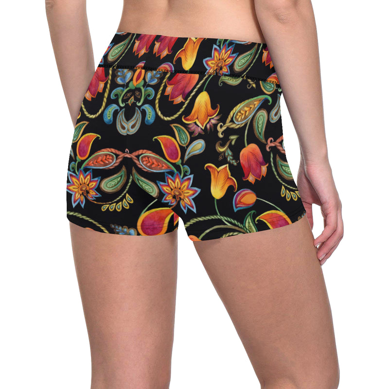 Tulip Boho Pattern Print Design TP09 Yoga Shorts