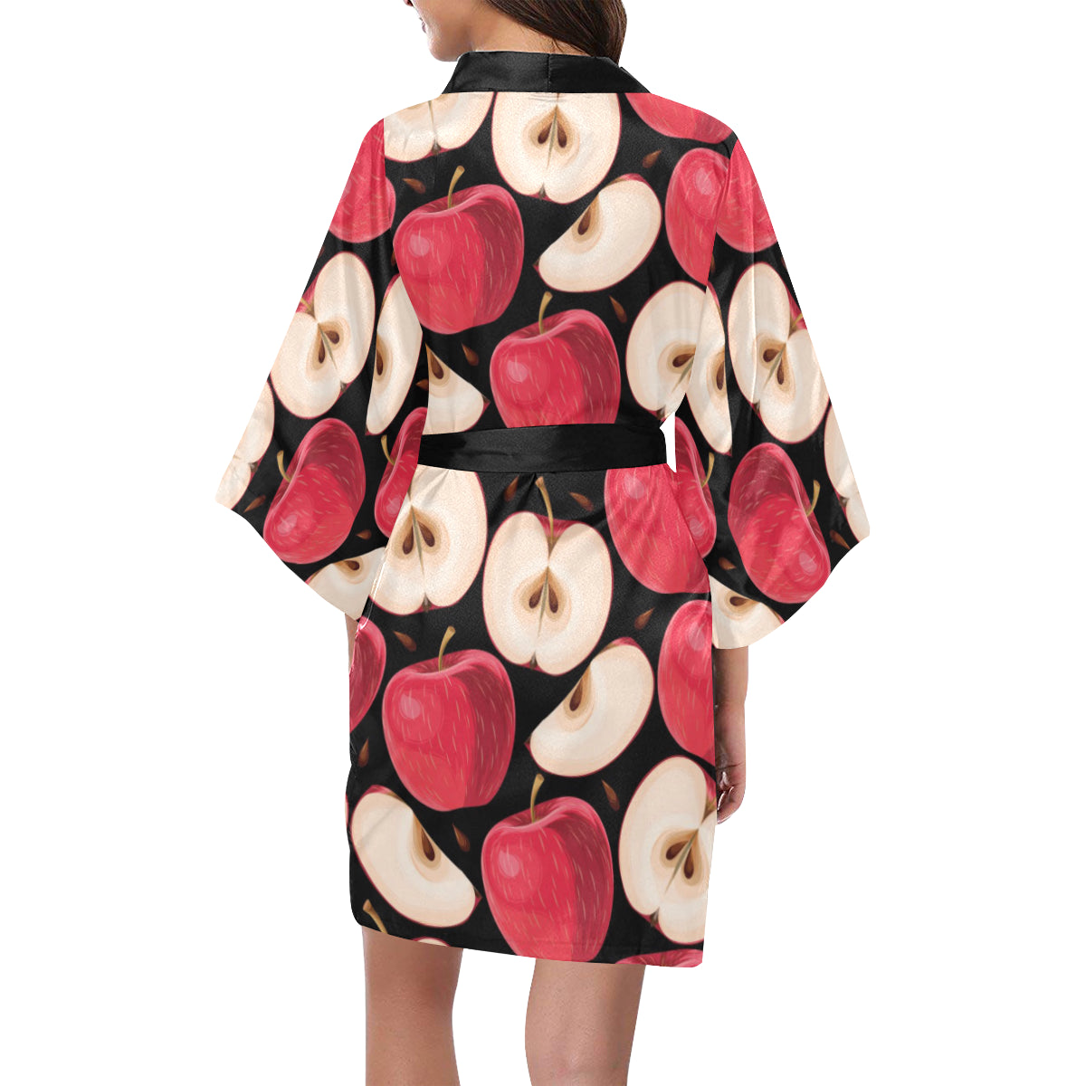 Apple Pattern Print Design AP02 Women's Short Kimono