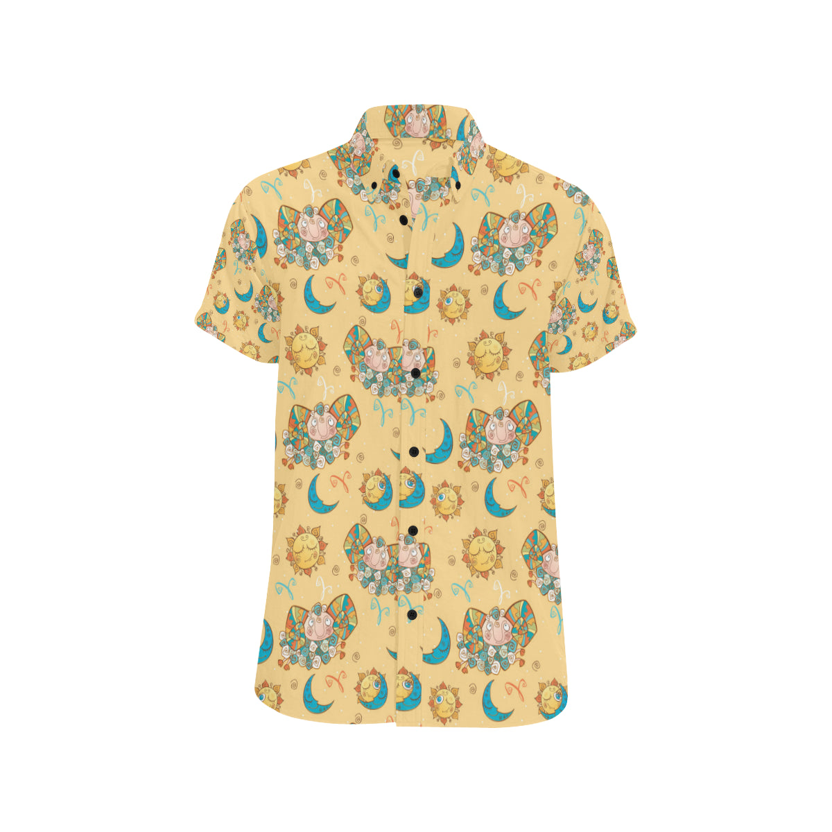 Aries Zodiac Pattern Print Design 03 Men's Short Sleeve Button Up Shirt