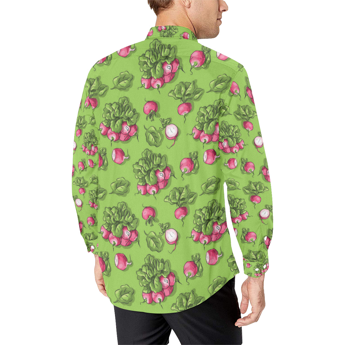 Radish Pattern Print Design A05 Men's Long Sleeve Shirt