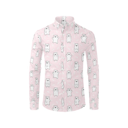 Polar Bear Pattern Print Design PB09 Men's Long Sleeve Shirt