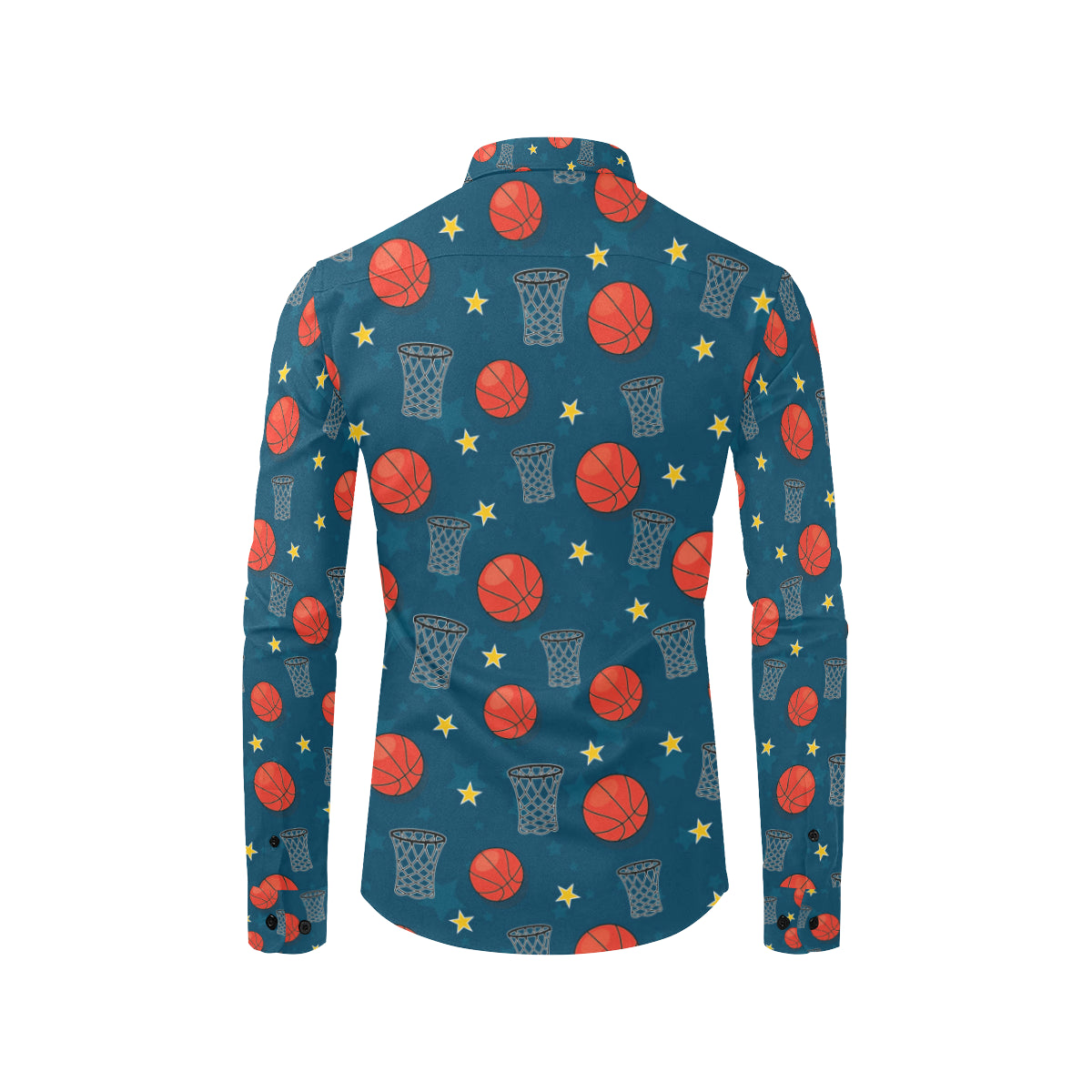 Basketball Classic Print Pattern Men's Long Sleeve Shirt