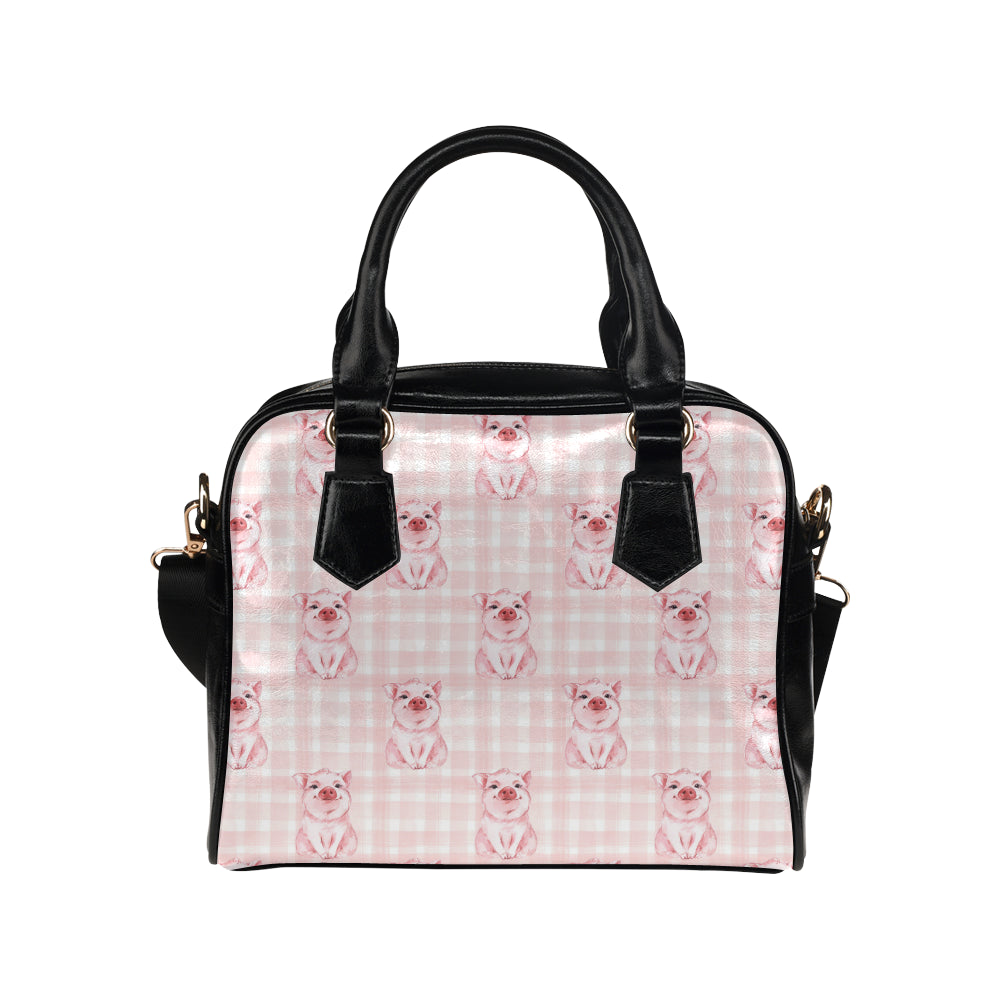 Pig Baby Pattern Print Design 01 Shoulder Handbag