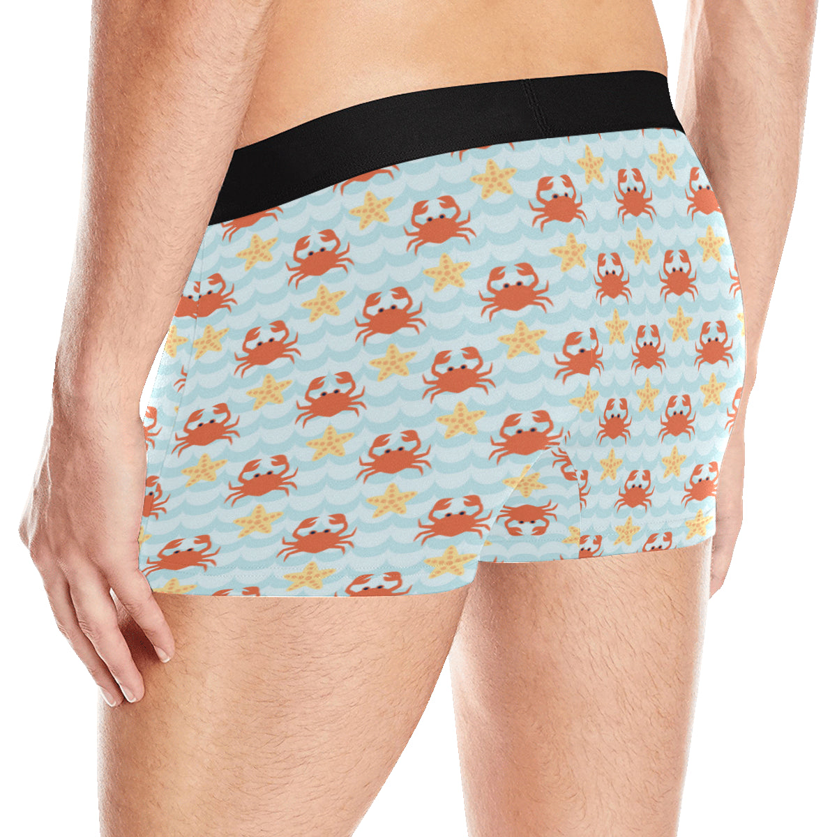 Crab Pattern Print Design 03 Men's Boxer Briefs