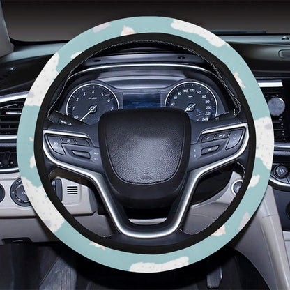 Alpaca Pattern Print Design 02 Steering Wheel Cover with Elastic Edge