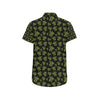 Green Tribal Turtle Polynesian Themed Men's Short Sleeve Button Up Shirt