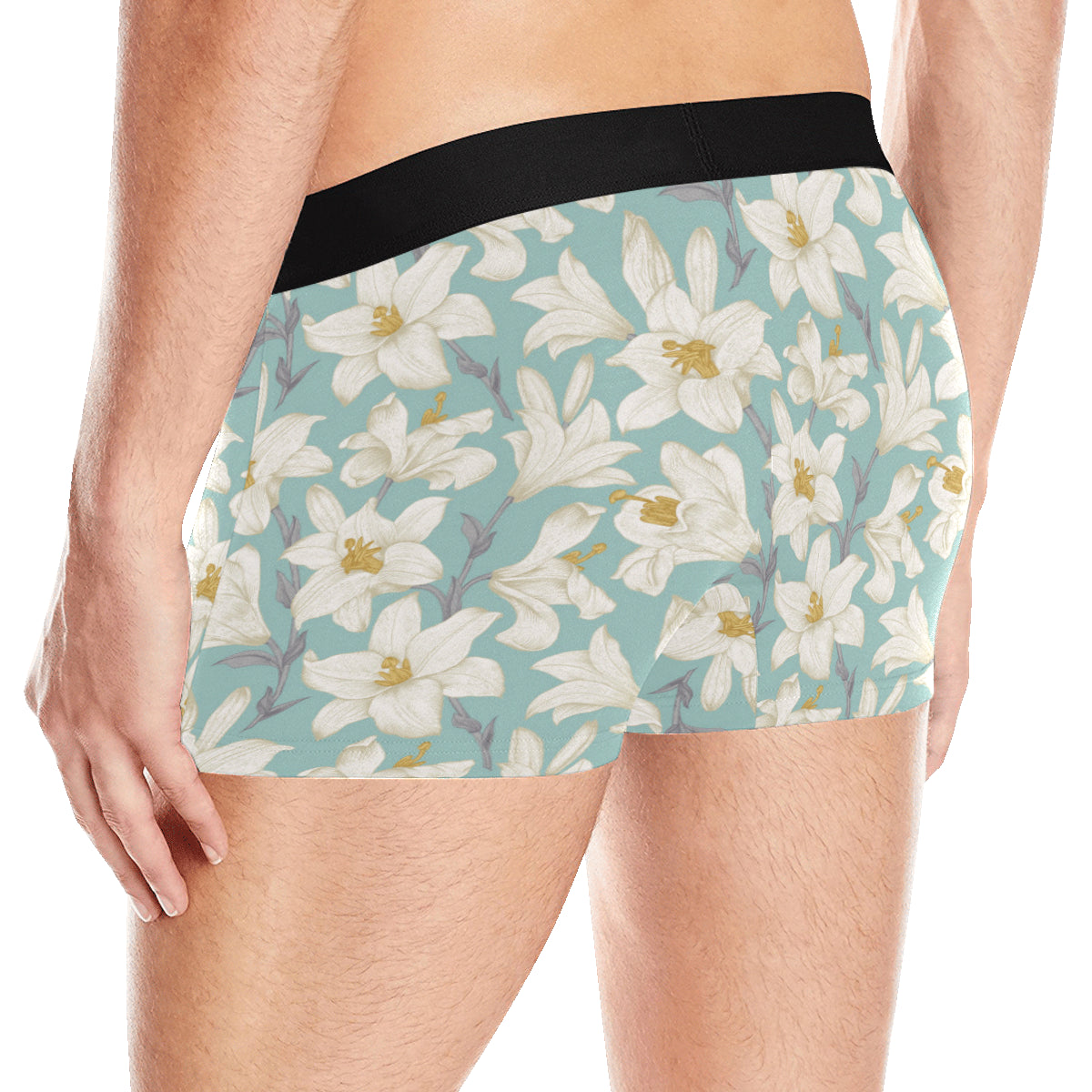 Lily Pattern Print Design 02 Men's Boxer Briefs