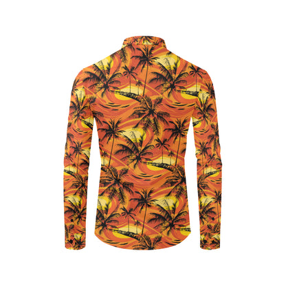 Palm Tree Pattern Print Design A02 Men's Long Sleeve Shirt