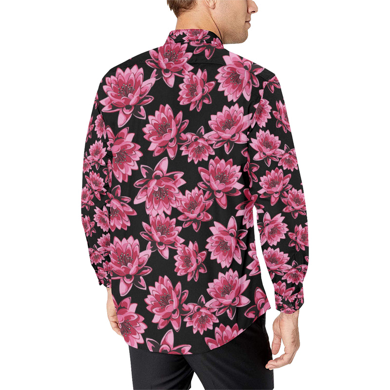 Lotus Pattern Print Design 03 Men's Long Sleeve Shirt