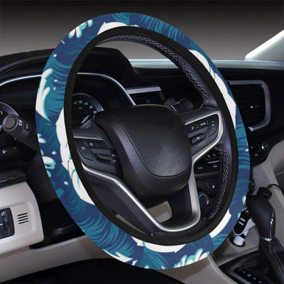 Ocean Wave Pattern Print Steering Wheel Cover with Elastic Edge