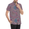 Boho Pattern Print Design 05 Men's Short Sleeve Button Up Shirt