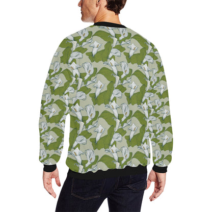 Lily Pattern Print Design LY08 Men Long Sleeve Sweatshirt