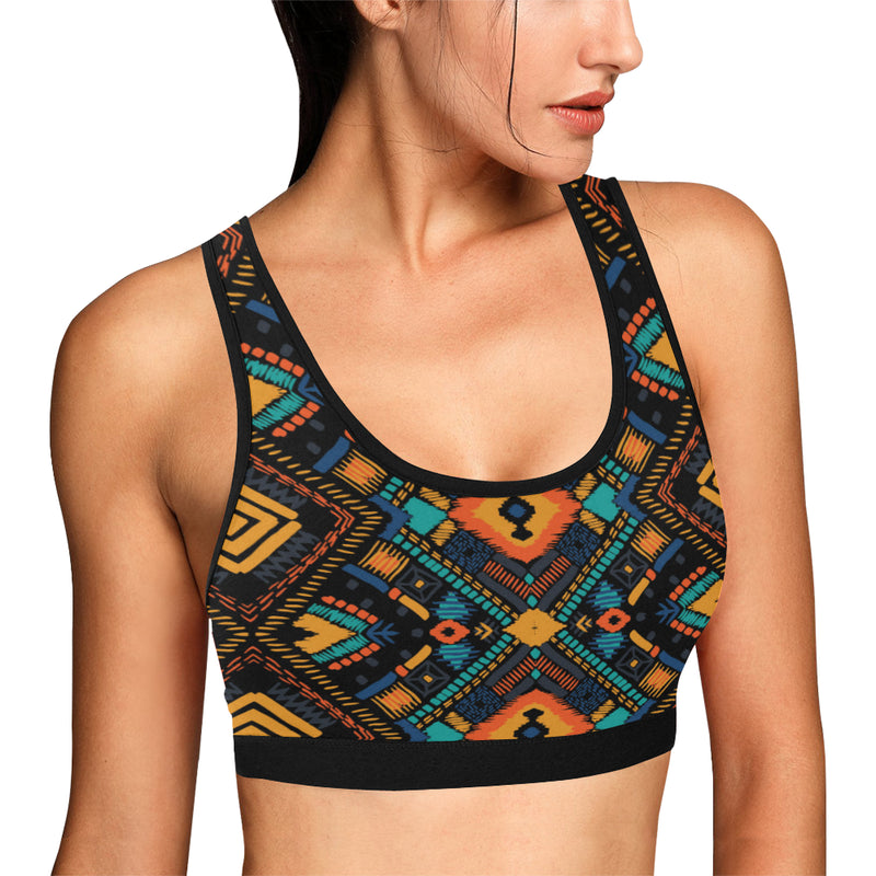 Kente Pattern Print Design 04 Sports Bra