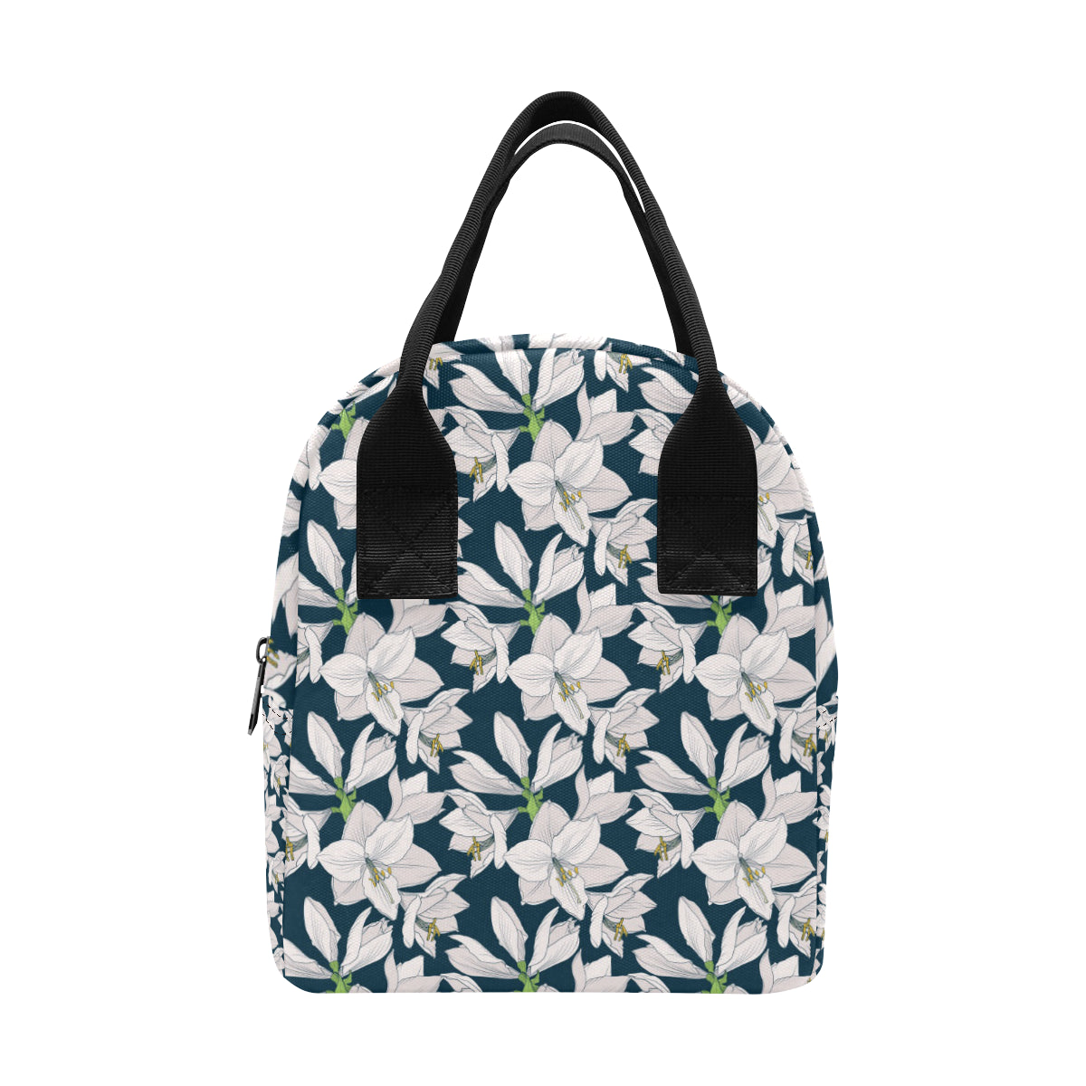 Amaryllis Pattern Print Design AL02 Insulated Lunch Bag