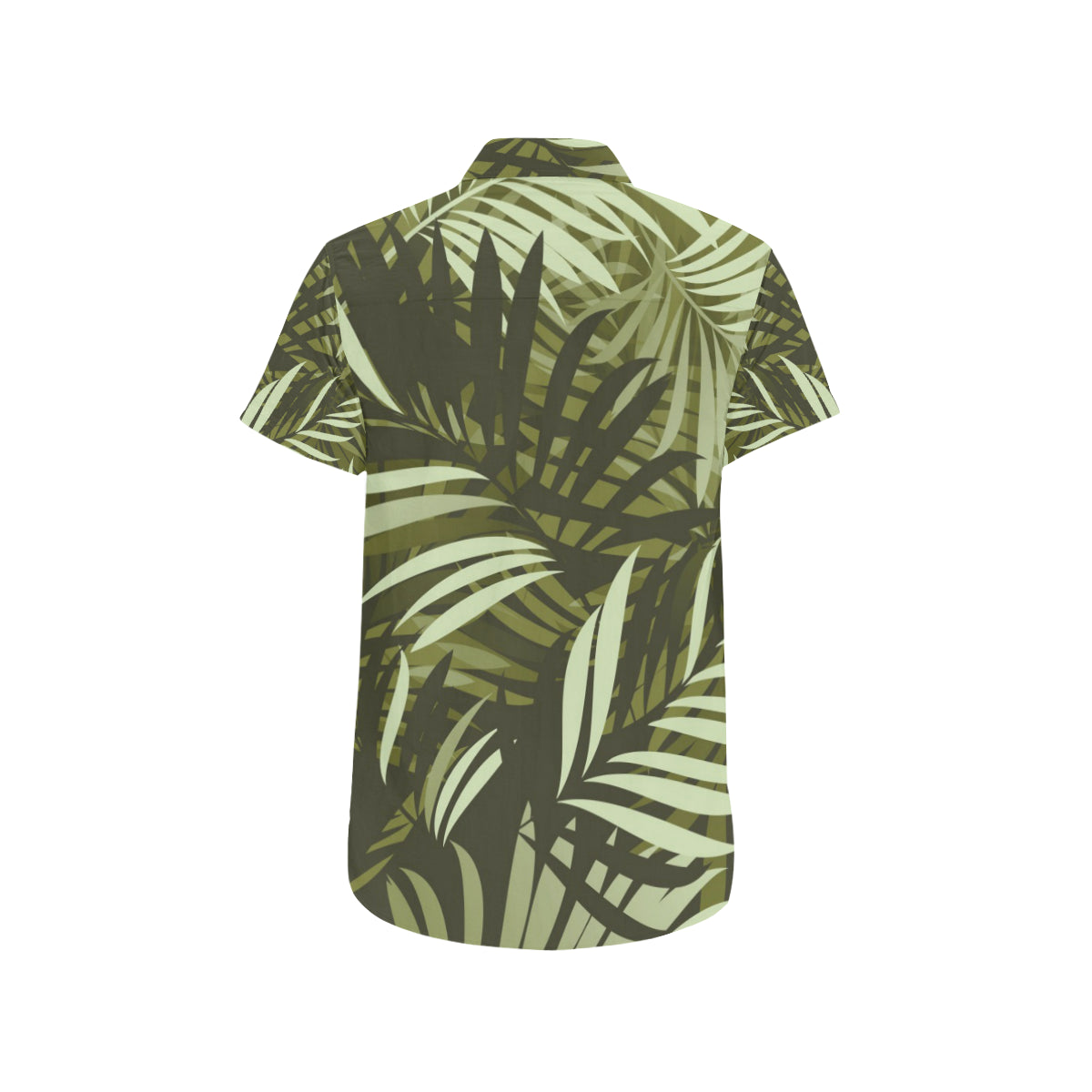 Palm Leaves Pattern Print Design PL05 Men's Short Sleeve Button Up Shirt