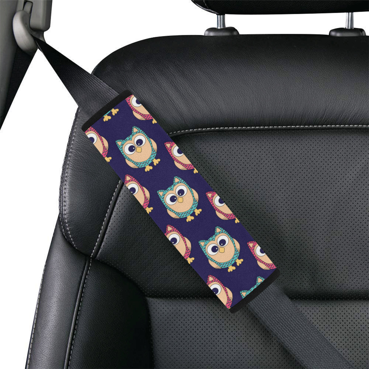 Owl Pattern Print Design A06 Car Seat Belt Cover