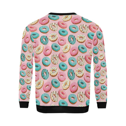Donut Pattern Print Design DN06 Men Long Sleeve Sweatshirt