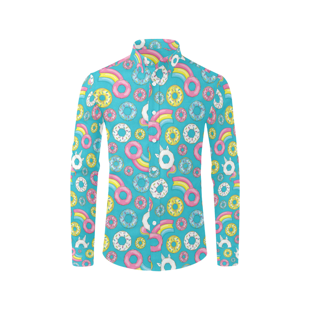 Donut Pattern Print Design DN013 Men's Long Sleeve Shirt