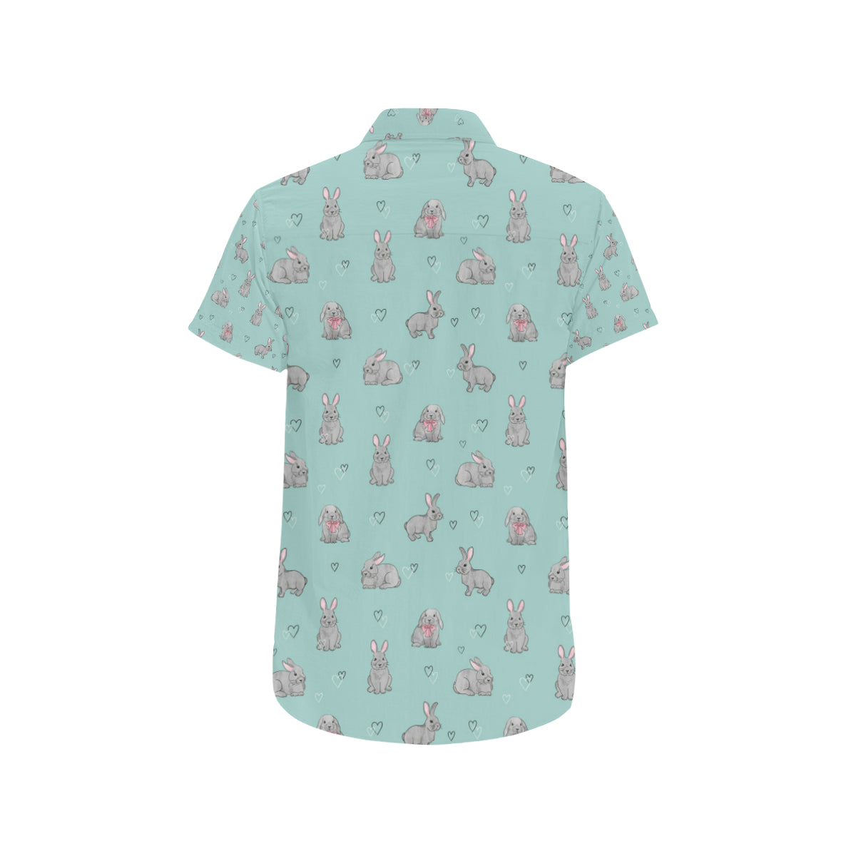 Bunny Pattern Print Design 02 Men's Short Sleeve Button Up Shirt