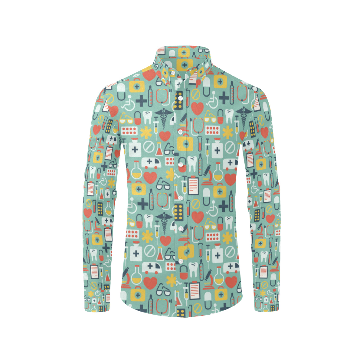 Medical Pattern Print Design 02 Men's Long Sleeve Shirt
