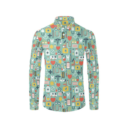 Medical Pattern Print Design 02 Men's Long Sleeve Shirt