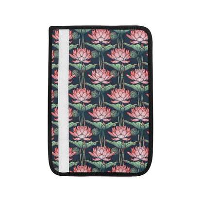 Water Lily Pattern Print Design WL03 Car Seat Belt Cover