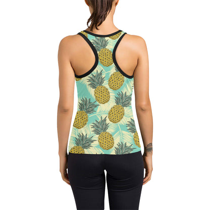 Pineapple Pattern Print Design PP03 Women's Racerback Tank Top