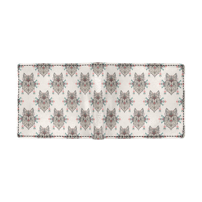 Aztec Wolf Pattern Print Design 01 Men's ID Card Wallet