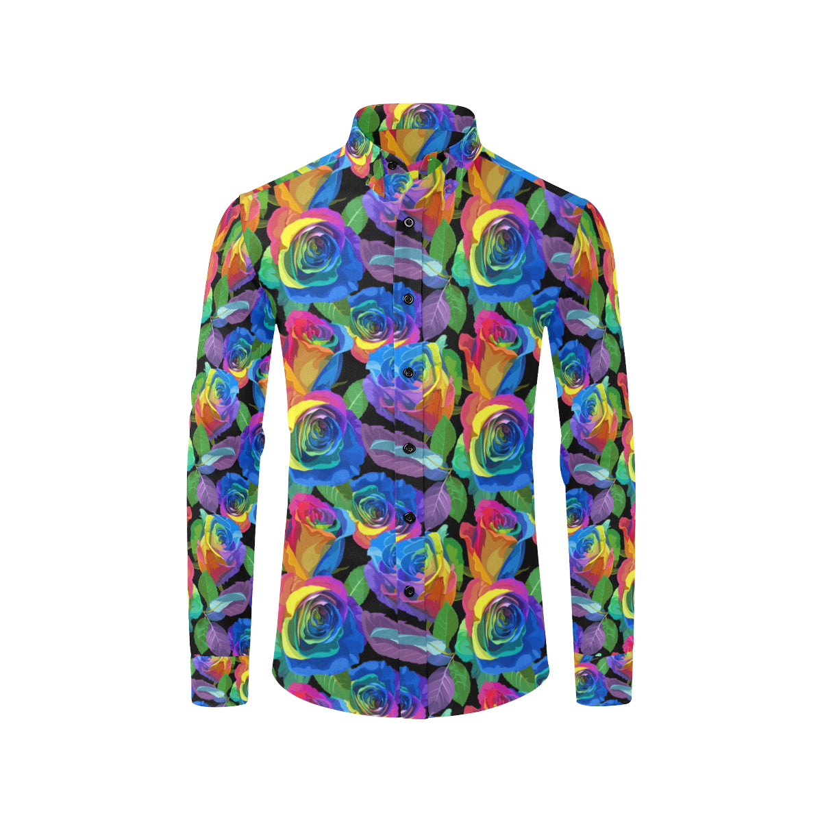 Rose Pattern Print Design RO02 Men's Long Sleeve Shirt