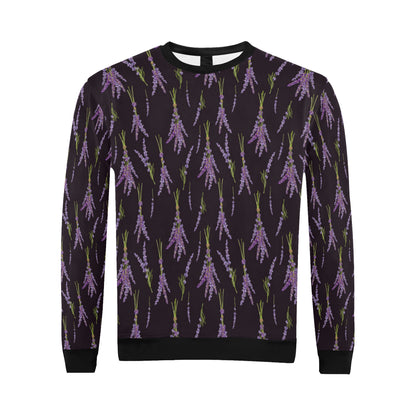 Lavender Pattern Print Design LV05 Men Long Sleeve Sweatshirt