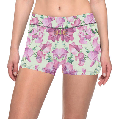 Peony Pattern Print Design PE011 Yoga Shorts