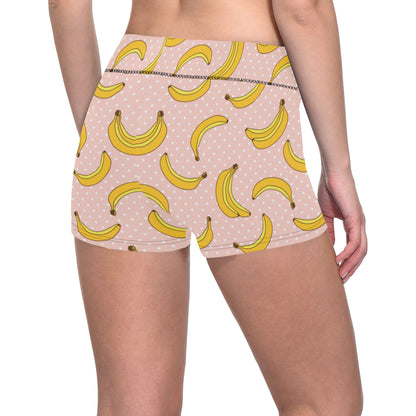 Banana Pattern Print Design BA06 Yoga Shorts