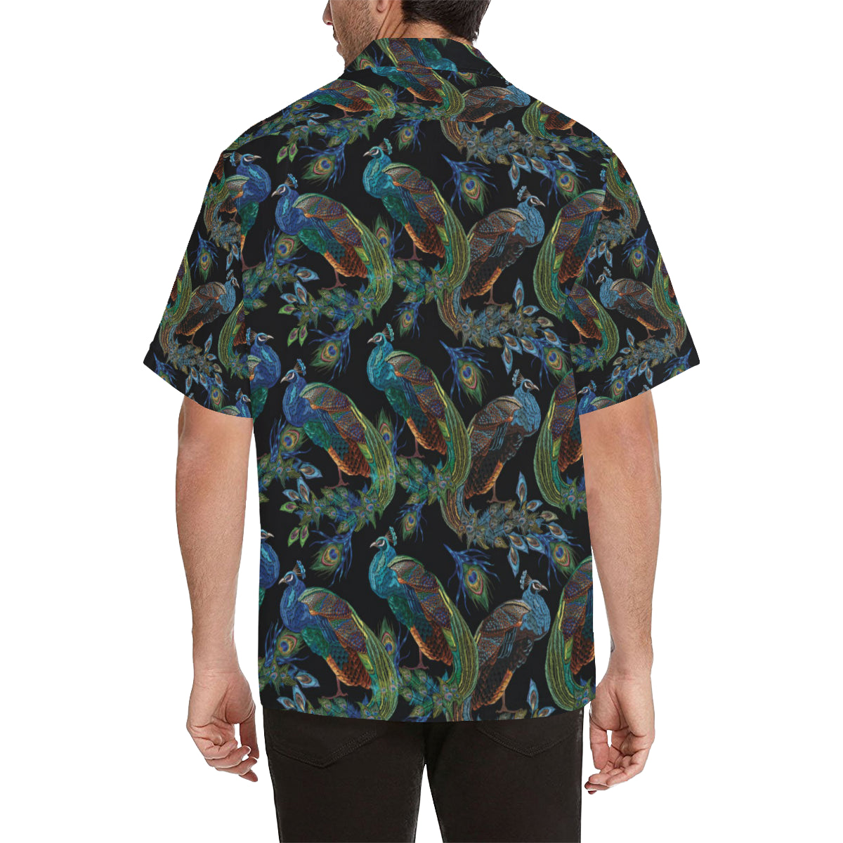 Peacock Pattern Print Design A04 Men's Hawaiian Shirt