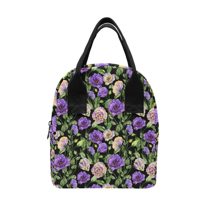 Lisianthus Pattern Print Design LT02 Insulated Lunch Bag