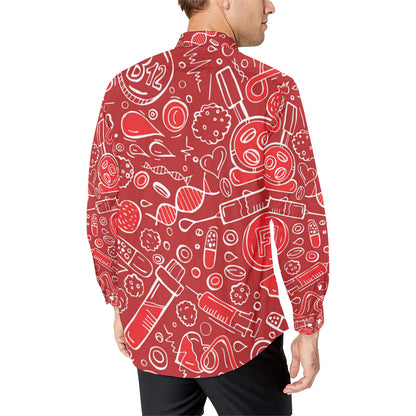 Phlebotomist Pattern Print Design A02 Men's Long Sleeve Shirt