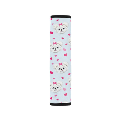 Maltese Pattern Print Design 03 Car Seat Belt Cover
