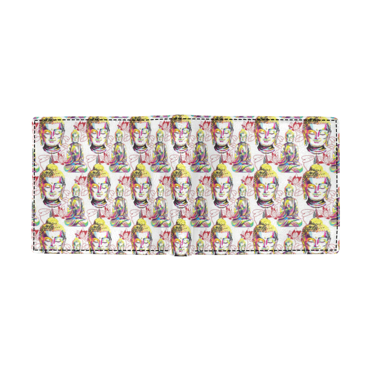 Buddha Pattern Print Design 06 Men's ID Card Wallet