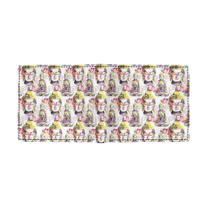 Buddha Pattern Print Design 06 Men's ID Card Wallet